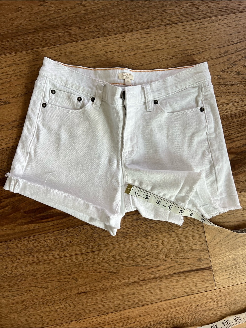 J. Crew White Denim Cutoff Shorts Size 25 - Picture 5 of 5